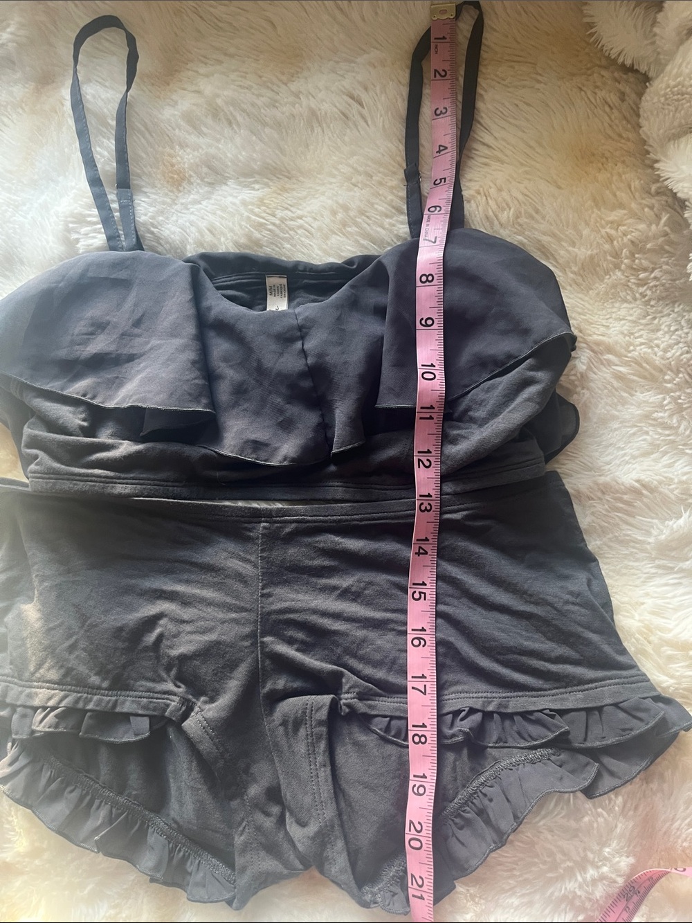 Dark grey Ruffle Two-Piece Swim Set - Picture 3 of 4